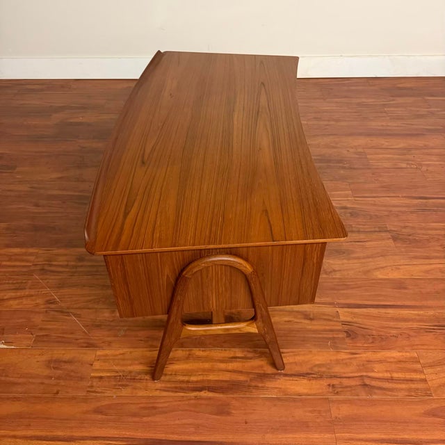 Wood Svend A. Madsen Curved Danish Teak Desk For Sale - Image 7 of 16