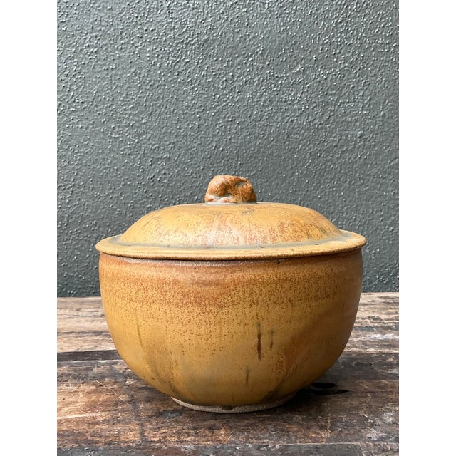 Late 20th Century Vintage Original Studio Pottery Lidded Bowl For Sale - Image 5 of 12