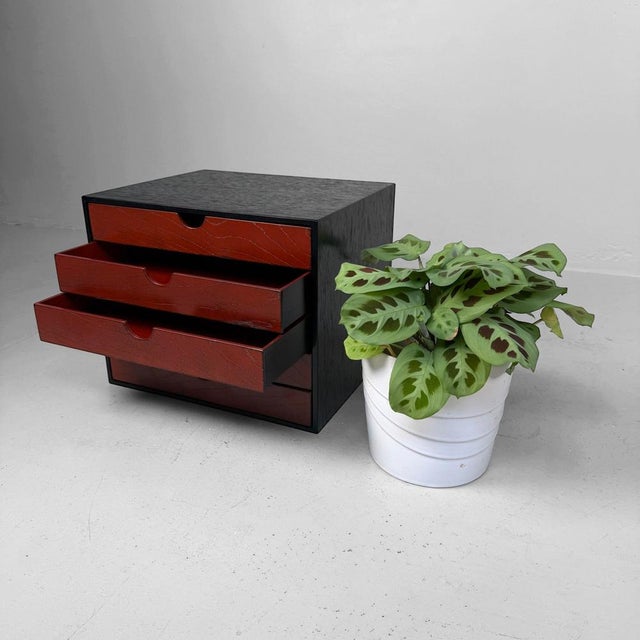 Japanese Lacquered Filing Cabinet with Five Drawers, 1980s For Sale - Image 6 of 11