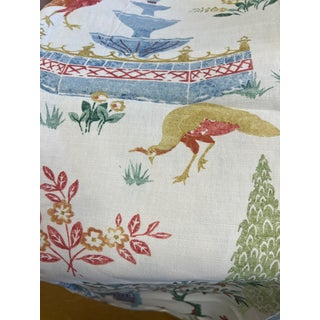 Jane Churchill Indian Print in Blues and Reds Fabric Remnant For Sale