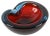 Blue and Red Sommerso Murano Glass Heart-Shaped Bowl by Flavio Poli, Italy, 1960s For Sale