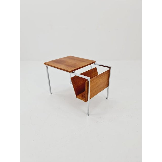 Wood Mid-Century Danish Teak Side Table with Magazine Rack, 1960s For Sale - Image 7 of 11