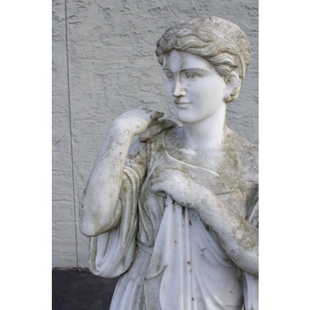 Stone Antique Classical Style Diana Of Gabii Marble Garden Statue For Sale - Image 7 of 12
