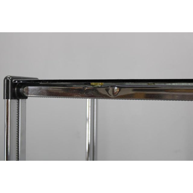 Italian Chrome and Smoked Glass Serving Table on Casters, 1970s For Sale - Image 12 of 16