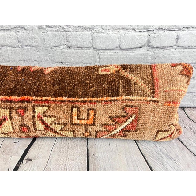 Turkish 12 x 46 Lumbar Rug Pillow Bohemian Chic Turkish Pillow Cushion Cover For Sale - Image 3 of 7