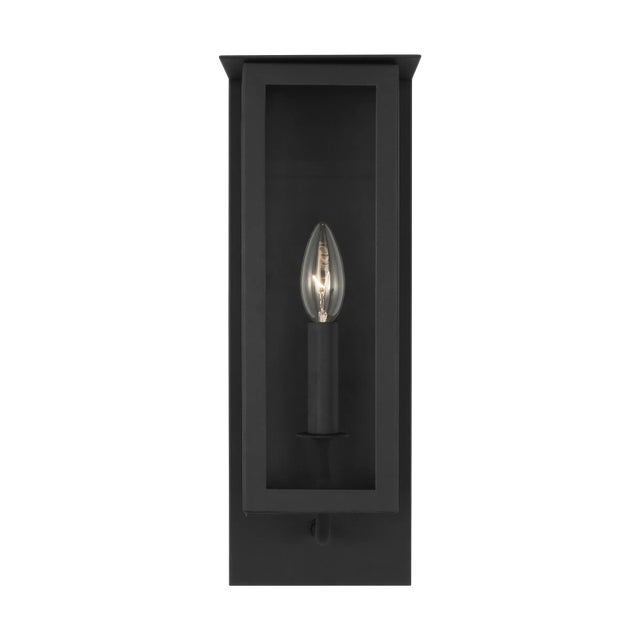 Thom Filicia by Visual Comfort Studio Dresden 1-Light Outdoor Medium Lantern Sconce Light in Textured Black For Sale In Greenville, SC - Image 6 of 6