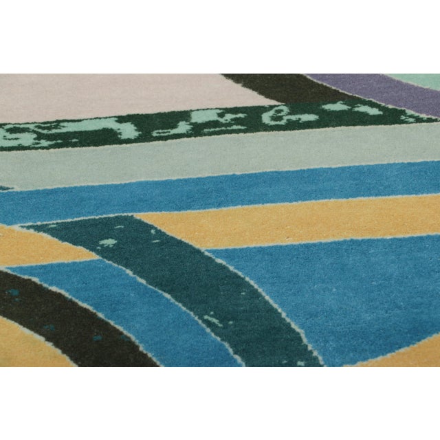 Textile Rug & Kilim's Modern Round Rug in Multicolor With Abstract Geometric Design For Sale - Image 7 of 7