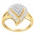 Contemporary 10K Yellow Gold Diamond Cluster Ring (1/2 Cttw, I-J Color, I1-I2 Clarity) - Size 6 For Sale - Image 3 of 7