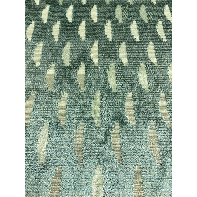 Modern Remnant S. Harris Haystack Velvet Metal Teal Geometric Upholstery Fabric For Sale - Image 3 of 5