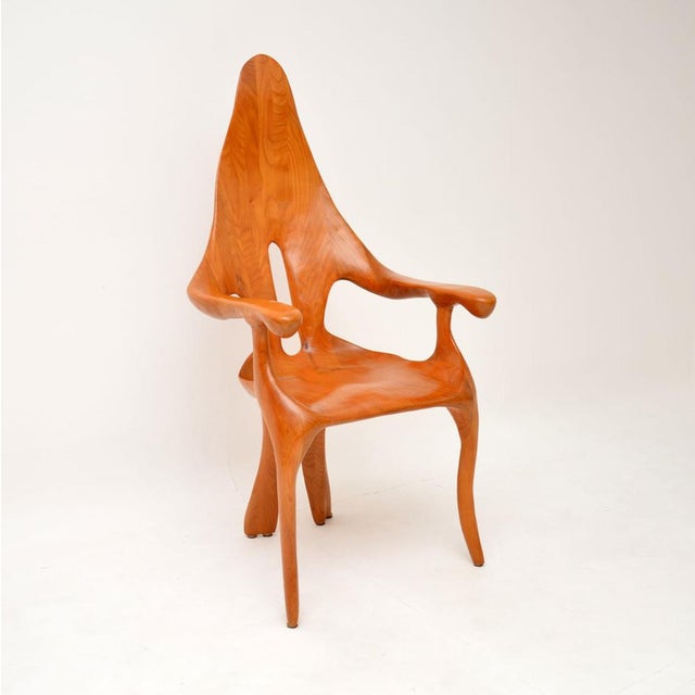 An exquisite 1970’s vintage Italian studio craft sculptural armchair, in the manner of Sam Maloof. This was recently...