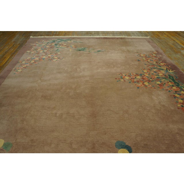 Taupe 1920s Gray Cream Antique Walter Nichols Chinese Art Deco Rug Wool Carpet For Sale - Image 8 of 10