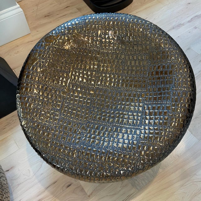1980s Modern Ceramic Textured Stool, Two Available For Sale - Image 9 of 11