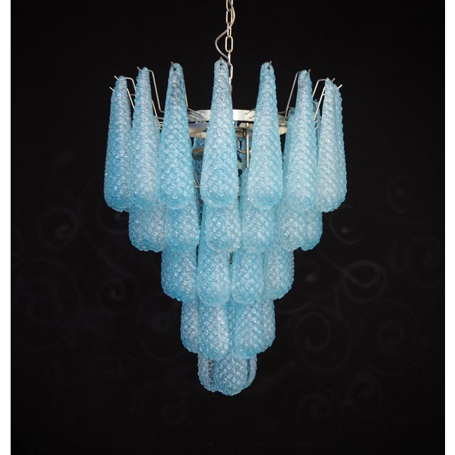 Blue Magic Murano Blue Drops Chandeliers, 1980s, Set of 2 For Sale - Image 8 of 15