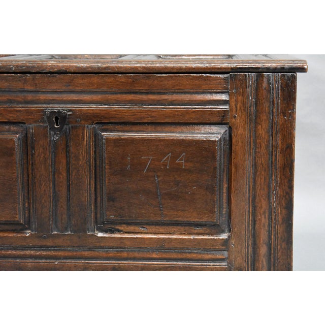Antique Oak Marriage Chest, 1650 For Sale - Image 6 of 15