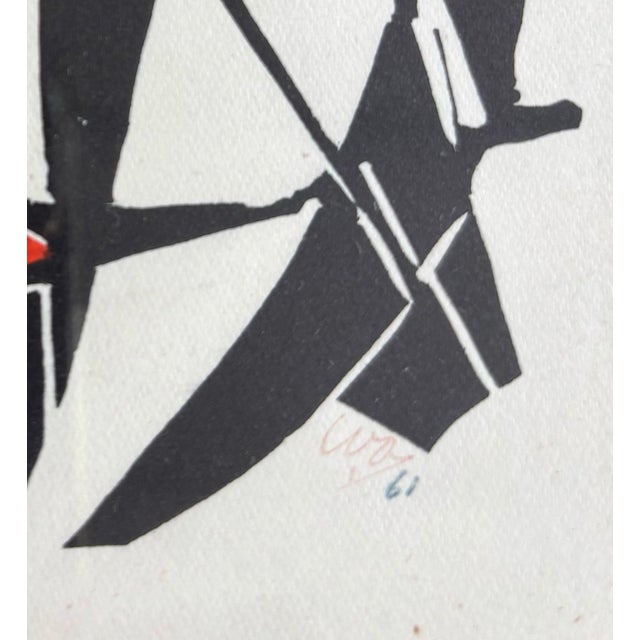 Wobbe Alkema, Composition, 1961, Linocut For Sale - Image 7 of 10