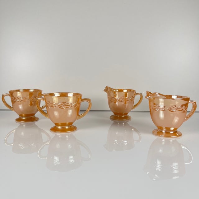 Fire-King Peach Bay Leaf Service for 12 from Anchor Hocking, USA, 1950s, Set of 67 For Sale - Image 13 of 18