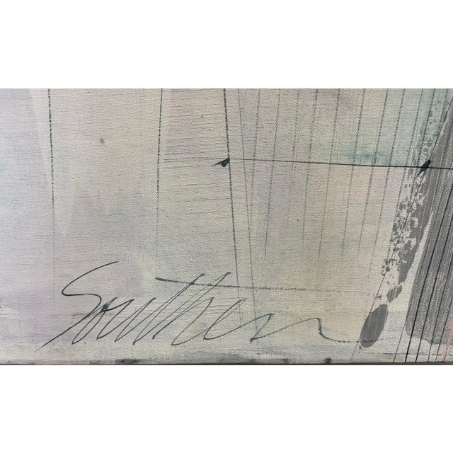 Over-Scale Signed 1980s Modern Abstract Painting on Canvas For Sale In Miami - Image 6 of 6