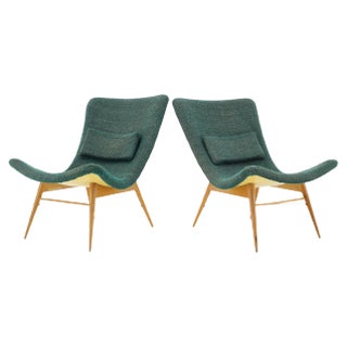 Set of Czechoslovakian Shell Lounge Chairs by Miroslav Navratil, 1960s For Sale