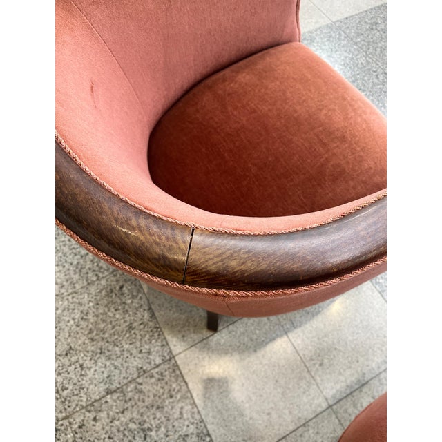 1930s Danish Deco Barrel Club Chairs - A Pair For Sale - Image 10 of 16
