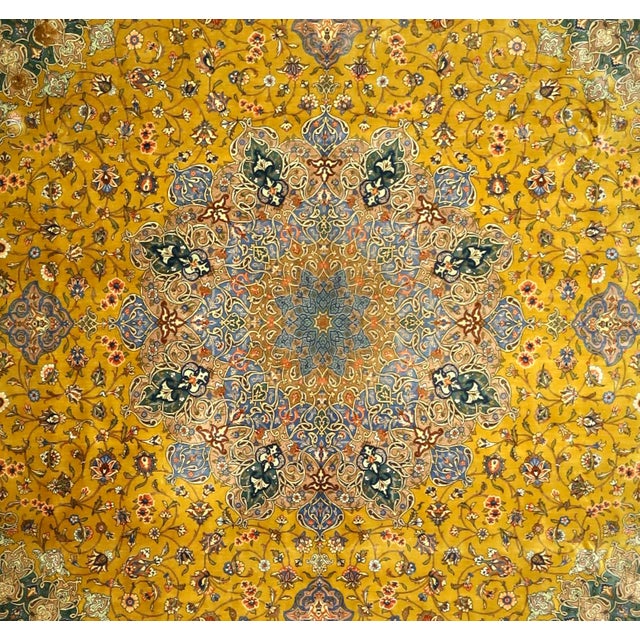 Late 20th Century Extremely Fine Persian Silk Qum Rug 8'0" X 8’2” For Sale - Image 5 of 8