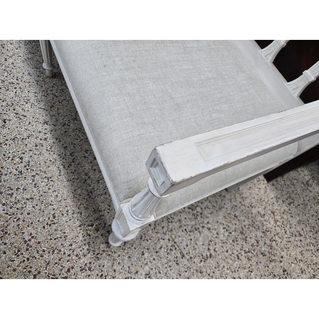 Late 20th Century Late 20th Century Painted Gustavian Style Settee For Sale - Image 5 of 12