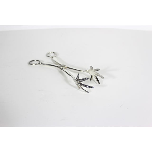 Silver Vintage Silver Bird Claw Sugar or Ice Serving Tongs Bar Cart Styling For Sale - Image 8 of 9