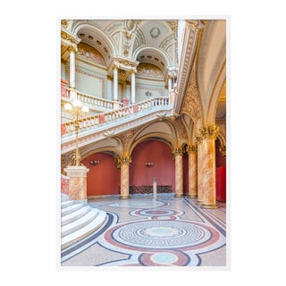 The Romanian Atheneum Lobby by Richard Silver in White Framed Paper, Small Art Print For Sale