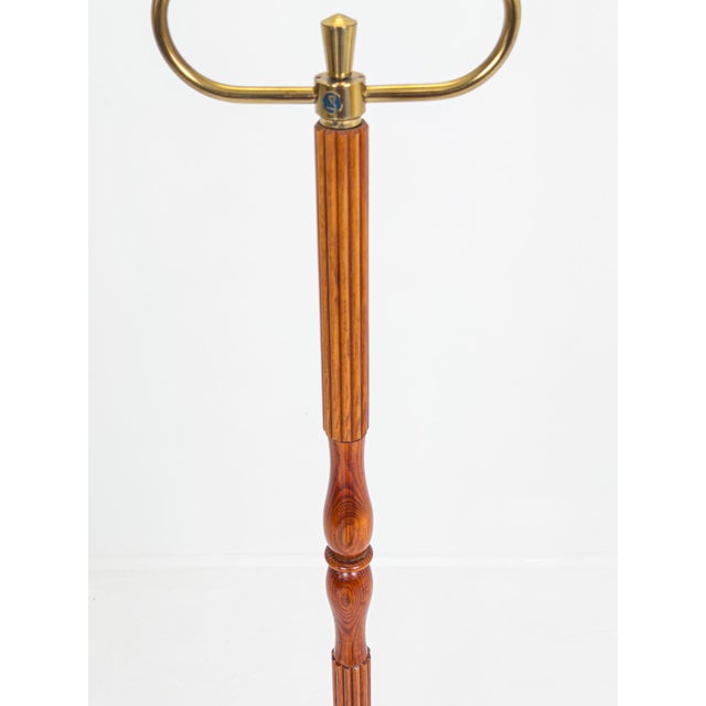 Swedish Modern Twin-Arm Floor Lamp in Teak and Brass, Sweden, 1950s For Sale - Image 4 of 10