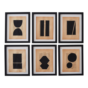 Josh Young Design House Noir Géométrique Collection Paintings, 6 Pieces