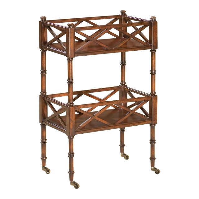 Foster 2-Tier Bar Cart, Dark Brown For Sale