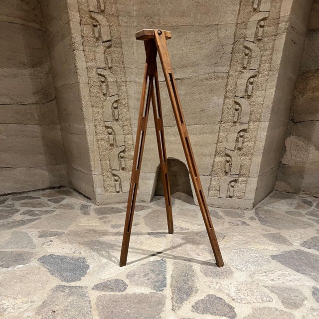 Mid-Century Modern 1940s Antique Surveyors Wood Tripod Base For Sale - Image 3 of 12