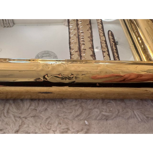 Vintage 1980s Sharon Concept by Reliable Mfg. Co. Gold Etched Crane & Bamboo Wall Mirror — Chinoiserie Style For Sale - Image 6 of 12