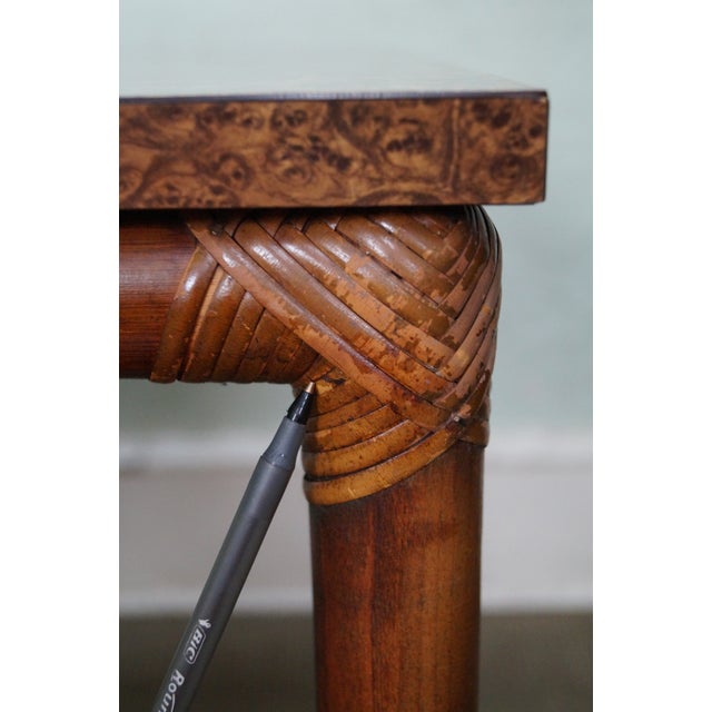 Vintage Square Rattan Bamboo Kitchen Table Chairish