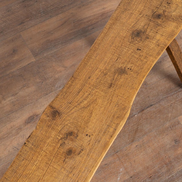 20th-Century Hungarian Pine Rustic Peg Leg Bench For Sale - Image 6 of 11