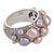 Mid 20th Century Monili Natural Pearl Diamond Platinum Cluster Ring, Size 6.5 For Sale - Image 4 of 6