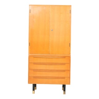 Mid-Century Italian Modern Ash Two-Piece Cabinet, 1950s For Sale