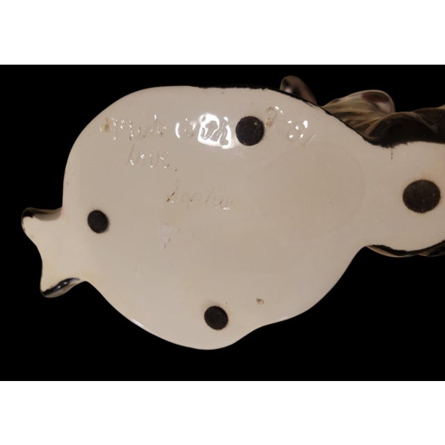 Hollywood Regency 1981 Vintage Ceramic Black White Zebra Head Vase in the Manner of Fitz and Floyd For Sale - Image 3 of 7