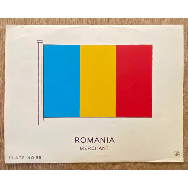1940s Original Lithograph of Romania "Merchant" Flag - Wpa Commission For Sale - Image 6 of 6