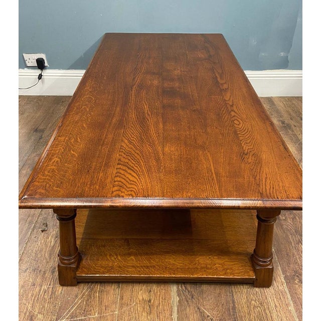 Farmhouse Oak Refectory Coffee Table For Sale - Image 14 of 17