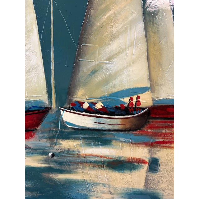 Micheal Ghandy (Persian/American, 1966-), Oil on Canvas, Sailboats, Ca 1996 For Sale - Image 4 of 8
