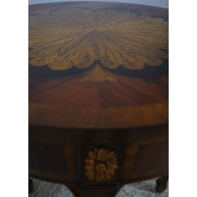 Maitland Smith Inlaid Floral Occasional Lamp Table For Sale - Image 10 of 18