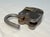 Industrial Antique Working Handmade Miniature Riveted Steel Brass Skeleton Key Pad Lock For Sale - Image 3 of 10