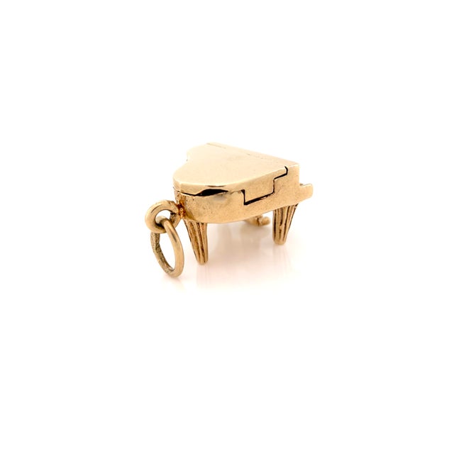 Gold Vintage 1950s 14k Articulating Pianoforte Charm, Piano Pendant For Sale - Image 8 of 15