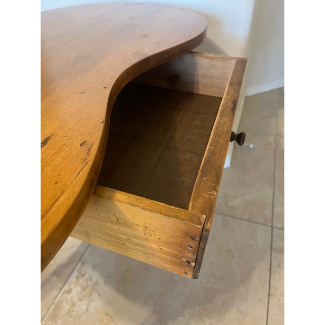 Great Wood Vintage Kidney-Shaped Accent Table For Sale - Image 9 of 12