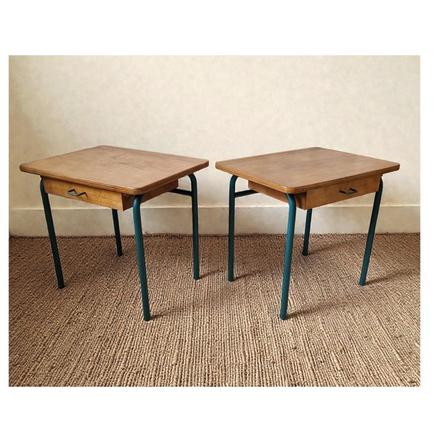 Bedside Tables in Wood and Metal, 1960s, Set of 2 For Sale - Image 10 of 10