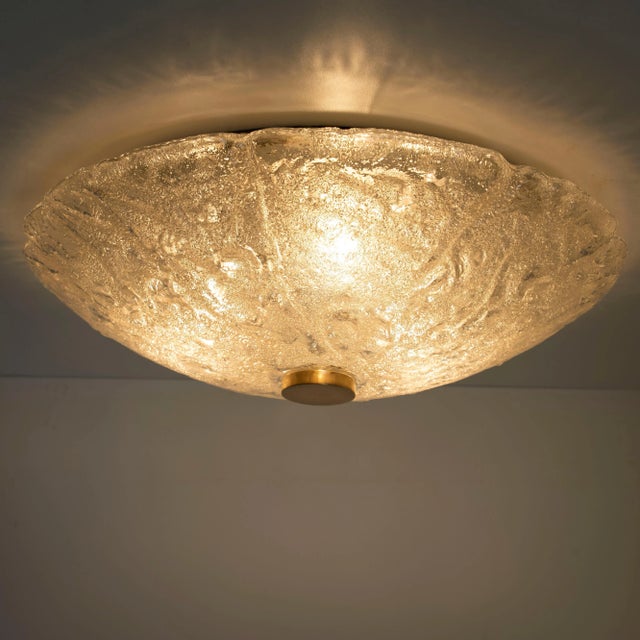 Metal Massive Bubble Blown Murano Glass Flush Mounts or Wall Lights, 1960s For Sale - Image 7 of 12