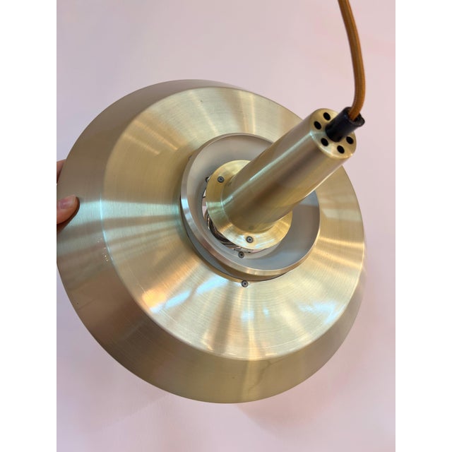 Danish Gold Slatted Lamp For Sale - Image 10 of 11
