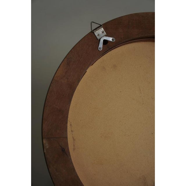 Vintage Round Wooden Decorative Wall Mirror, 1950s For Sale - Image 16 of 18