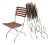 Late 20th Century French Country Style Wood Slat Iron Frame Folding Garden Chairs - Set of 4 For Sale
