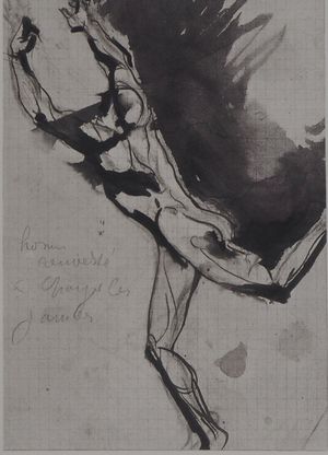 Auguste Rodin, Homme renversé, Etching
